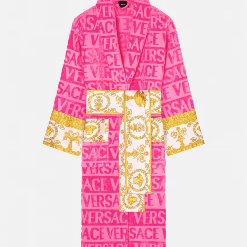 Versace Fuchsia Towel with Black Detail - Picture 2 of 5